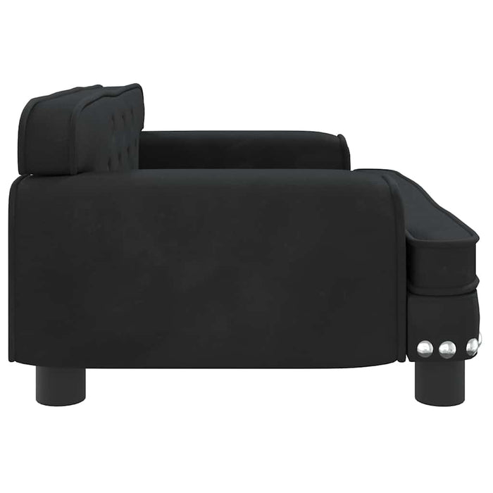 Canapea pentru copii, negru, 70x45x30 cm, catifea WALTI