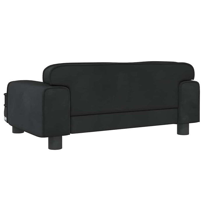 Canapea pentru copii, negru, 70x45x30 cm, catifea WALTI