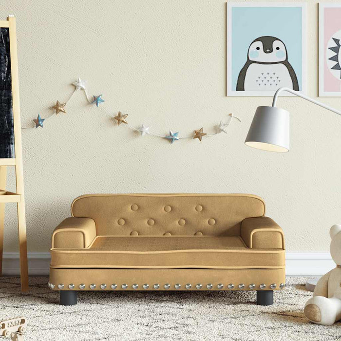 Canapea pentru copii, maro, 70x45x30 cm, catifea - WALTI WALTI