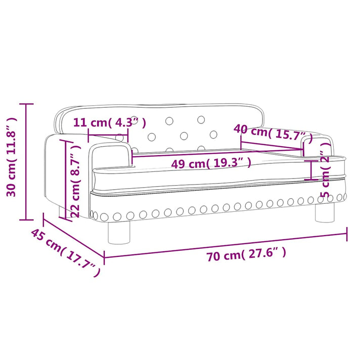 Canapea pentru copii, negru, 70x45x30 cm, piele ecologică WALTI