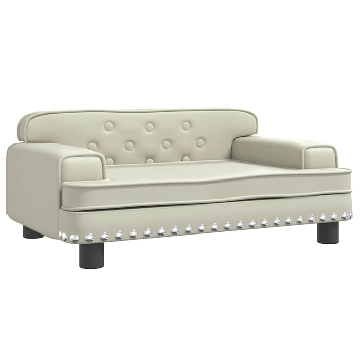 Canapea pentru copii, crem, 70x45x30 cm, piele ecologică WALTI
