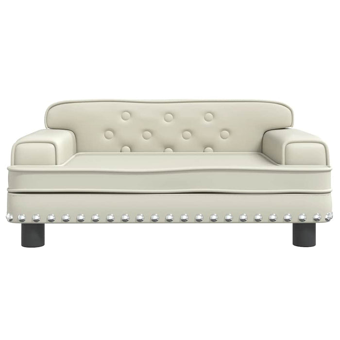 Canapea pentru copii, crem, 70x45x30 cm, piele ecologică WALTI