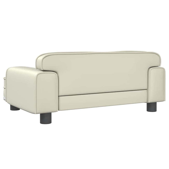 Canapea pentru copii, crem, 70x45x30 cm, piele ecologică WALTI