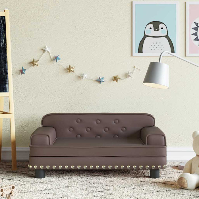 Canapea pentru copii maro 70x45x30 cm piele artificială - WALTI WALTI