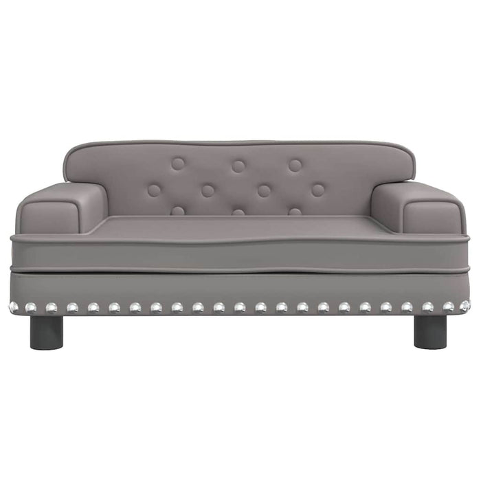 Canapea pentru copii, gri, 70x45x30 cm, piele ecologică - WALTI WALTI