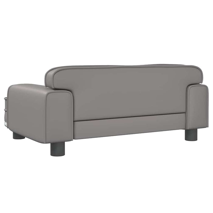 Canapea pentru copii, gri, 70x45x30 cm, piele ecologică - WALTI WALTI