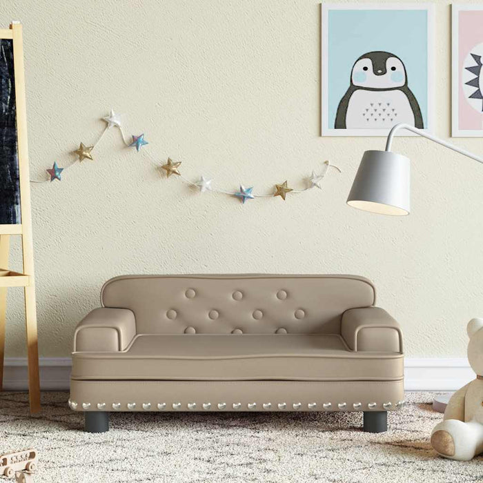 Canapea pentru copii, cappuccino, 70x45x30 cm, piele ecologică WALTI