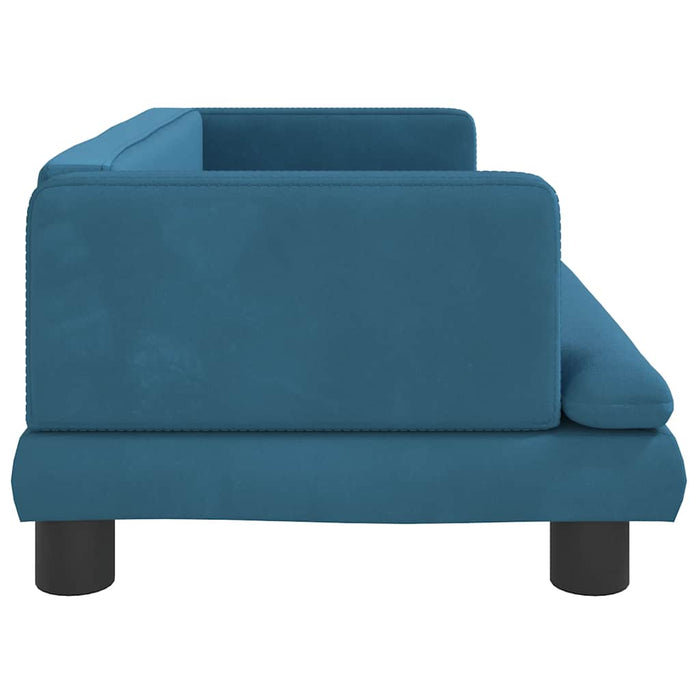 Canapea pentru copii, albastru, 80x45x30 cm, catifea WALTI