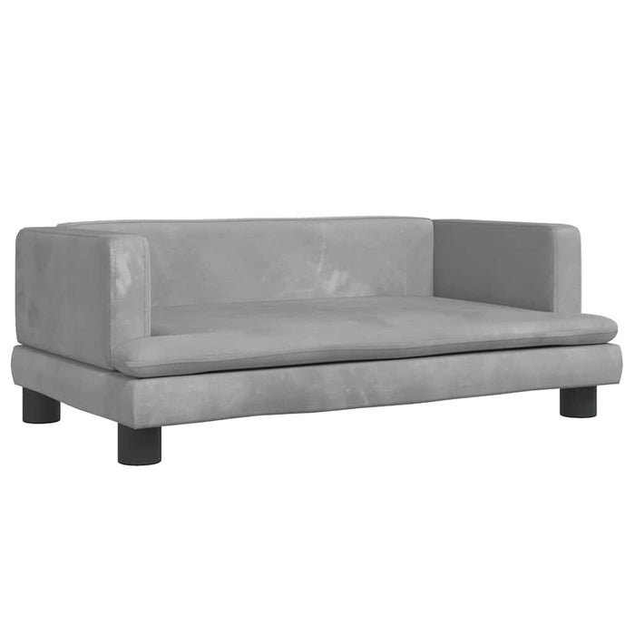 Canapea pentru copii, gri deschis, 80x45x30 cm, catifea WALTI