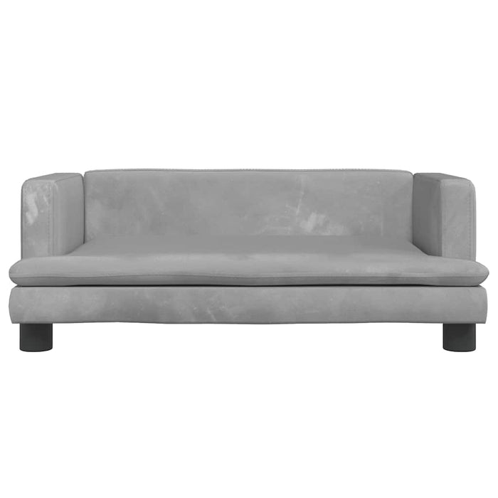 Canapea pentru copii, gri deschis, 80x45x30 cm, catifea WALTI