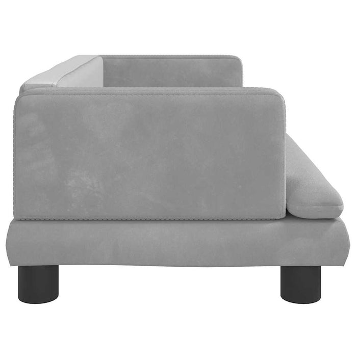 Canapea pentru copii, gri deschis, 80x45x30 cm, catifea WALTI