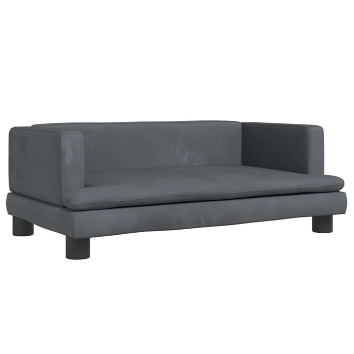 Canapea pentru copii, gri închis, 80x45x30 cm, catifea WALTI