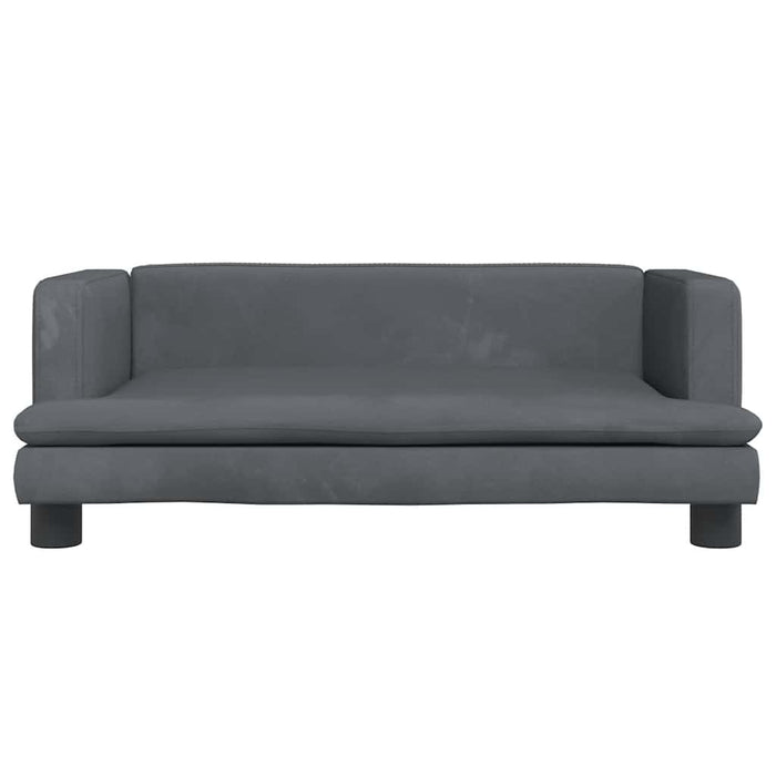 Canapea pentru copii, gri închis, 80x45x30 cm, catifea WALTI