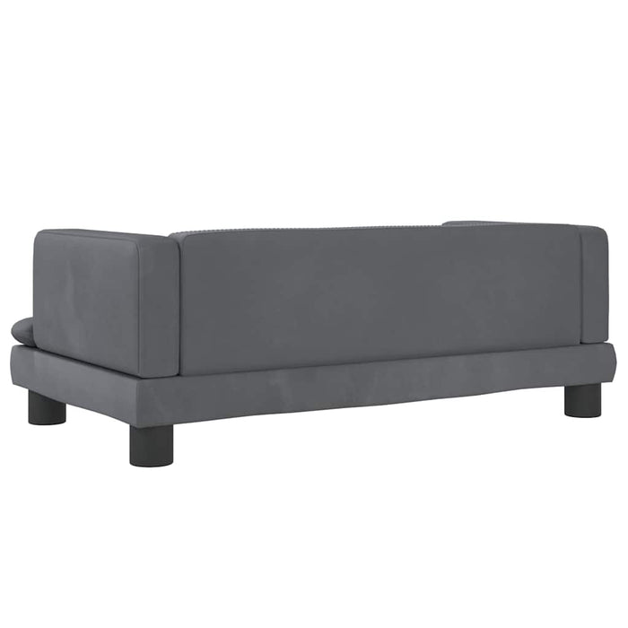 Canapea pentru copii, gri închis, 80x45x30 cm, catifea WALTI