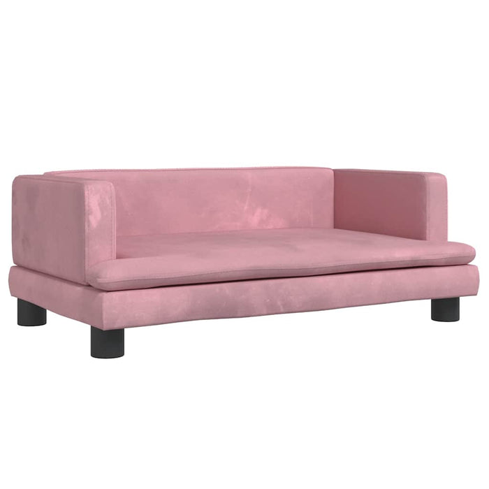 Canapea pentru copii, roz, 80x45x30 cm, catifea WALTI