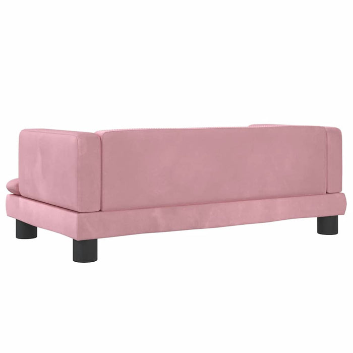 Canapea pentru copii, roz, 80x45x30 cm, catifea WALTI