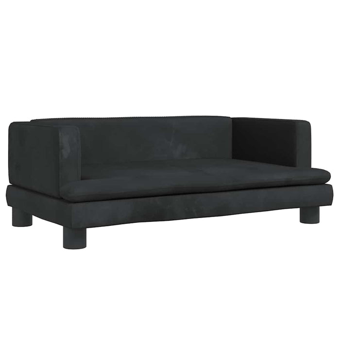 Canapea pentru copii, negru, 80x45x30 cm, catifea WALTI