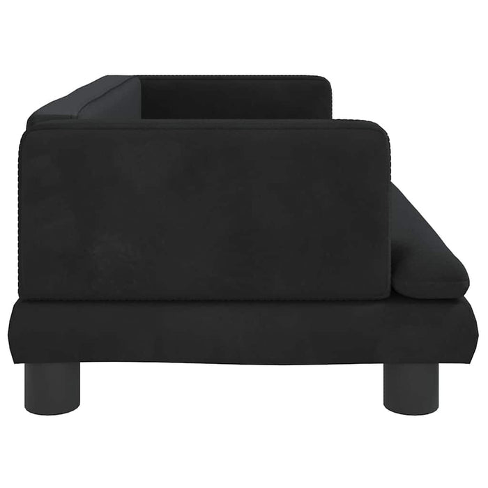 Canapea pentru copii, negru, 80x45x30 cm, catifea WALTI