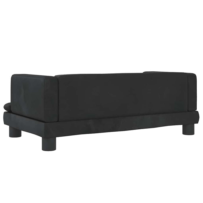 Canapea pentru copii, negru, 80x45x30 cm, catifea WALTI