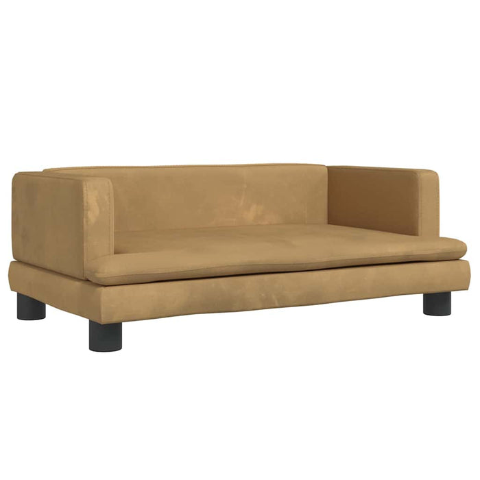Canapea pentru copii, maro, 80x45x30 cm, catifea WALTI