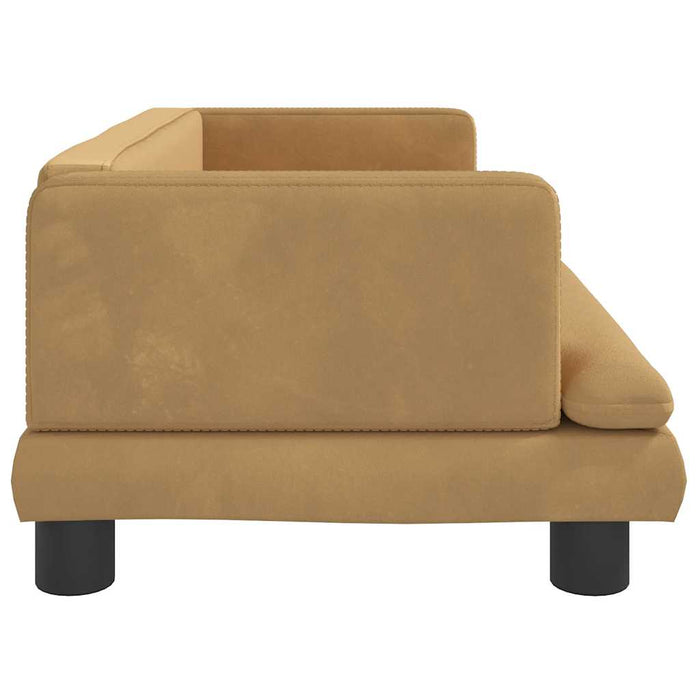 Canapea pentru copii, maro, 80x45x30 cm, catifea WALTI