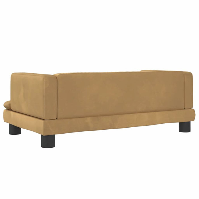Canapea pentru copii, maro, 80x45x30 cm, catifea WALTI