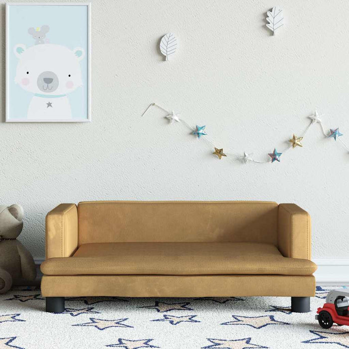 Canapea pentru copii, maro, 80x45x30 cm, catifea WALTI