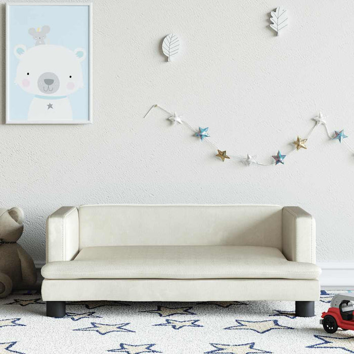 Canapea pentru copii, crem, 80x45x30 cm, catifea WALTI