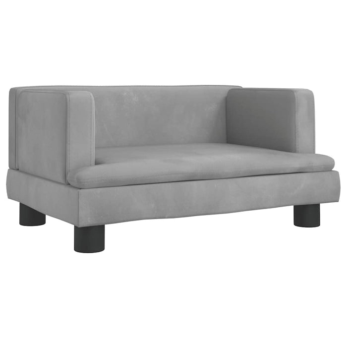 Canapea pentru copii, gri, 60x40x30 cm, catifea WALTI