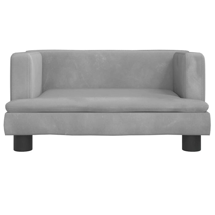 Canapea pentru copii, gri, 60x40x30 cm, catifea WALTI
