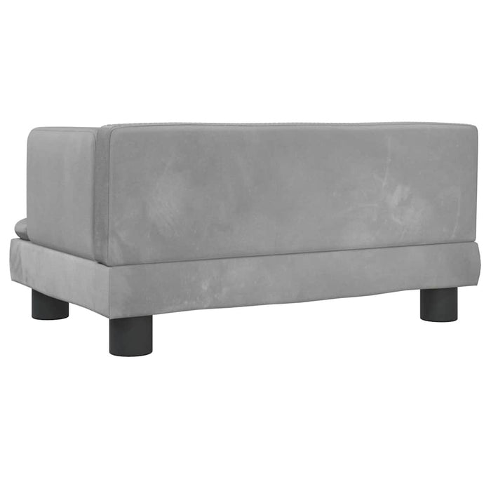 Canapea pentru copii, gri, 60x40x30 cm, catifea WALTI