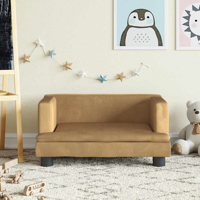 Canapea pentru copii, maro, 60x40x30 cm, catifea - WALTI WALTI