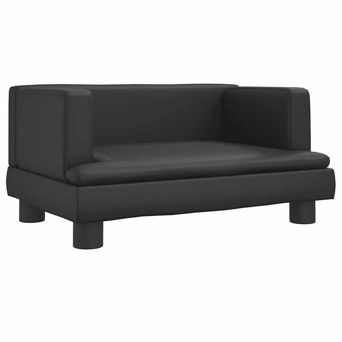 Canapea pentru copii, negru, 60x40x30 cm, piele ecologică - WALTI WALTI