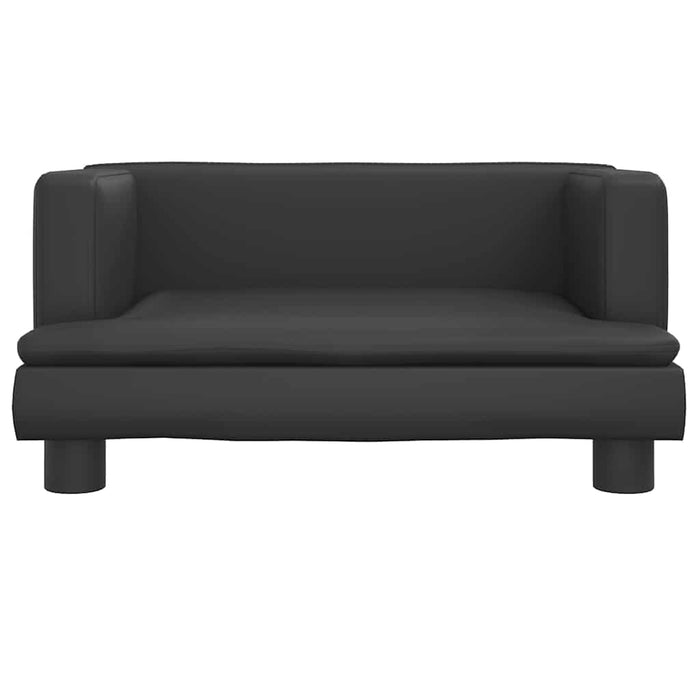 Canapea pentru copii, negru, 60x40x30 cm, piele ecologică - WALTI WALTI