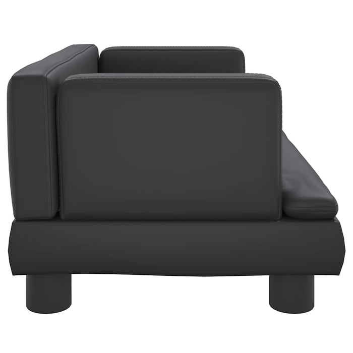 Canapea pentru copii, negru, 60x40x30 cm, piele ecologică - WALTI WALTI