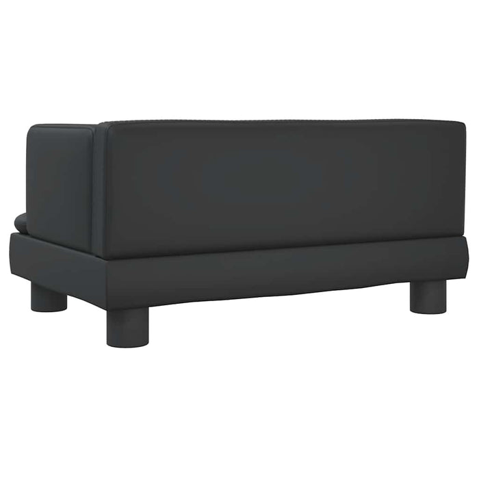 Canapea pentru copii, negru, 60x40x30 cm, piele ecologică - WALTI WALTI