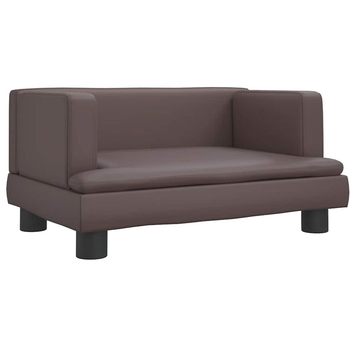 Canapea pentru copii, maro, 60x40x30 cm, piele ecologică - WALTI WALTI