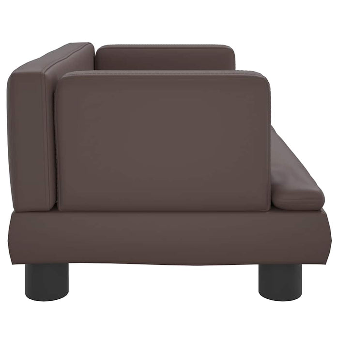 Canapea pentru copii, maro, 60x40x30 cm, piele ecologică - WALTI WALTI