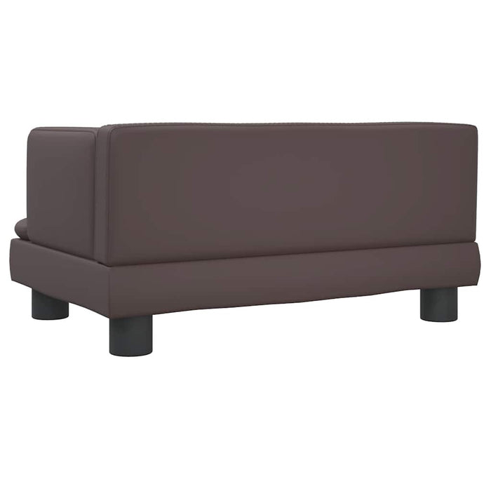 Canapea pentru copii, maro, 60x40x30 cm, piele ecologică - WALTI WALTI