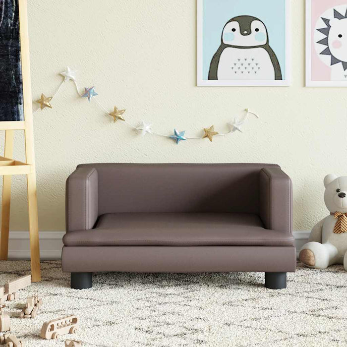 Canapea pentru copii, maro, 60x40x30 cm, piele ecologică - WALTI WALTI
