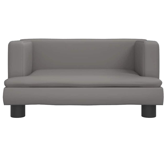 Canapea pentru copii, gri, 60x40x30 cm, piele ecologică - WALTI WALTI