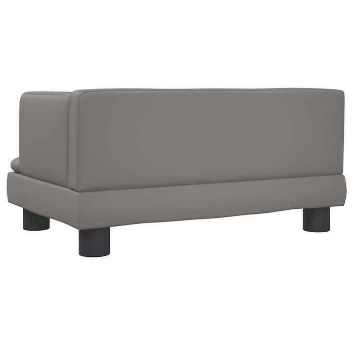 Canapea pentru copii, gri, 60x40x30 cm, piele ecologică - WALTI WALTI