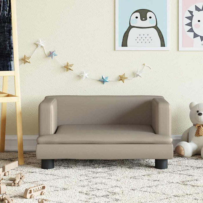 Canapea pentru copii, cappuccino, 60x40x30 cm, piele ecologică - WALTI WALTI