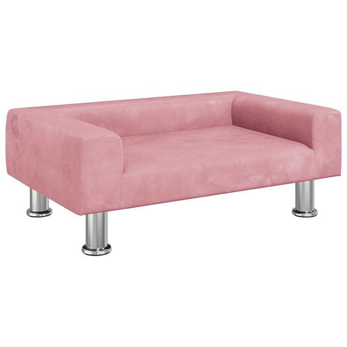 Canapea pentru copii, roz, 70x45x26,5 cm, catifea WALTI