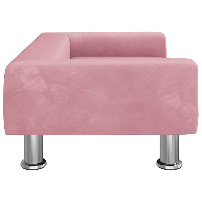 Canapea pentru copii, roz, 70x45x26,5 cm, catifea WALTI