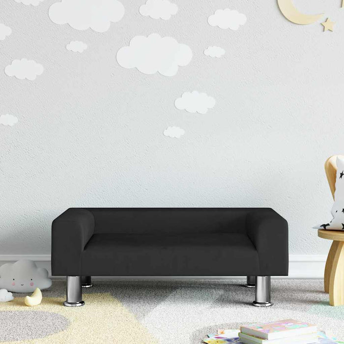 Canapea pentru copii, negru, 70x45x26,5 cm, catifea - WALTI WALTI