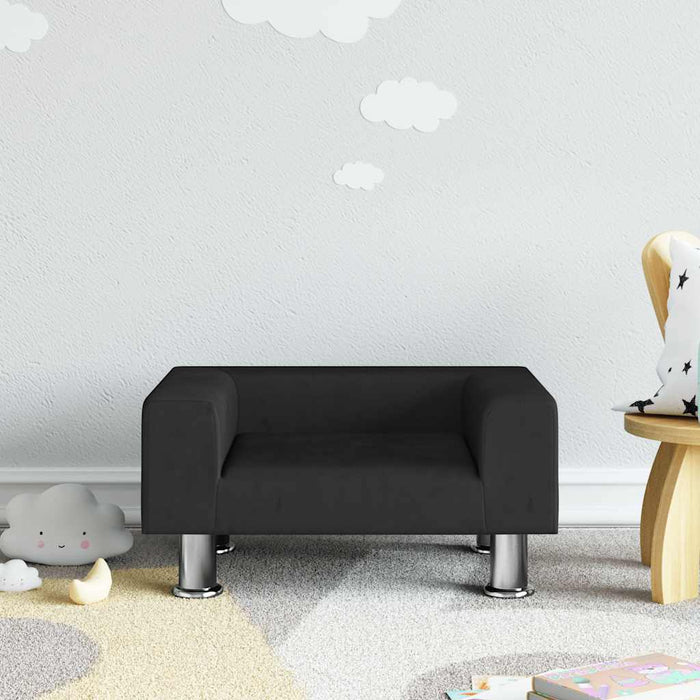 Canapea pentru copii, negru, 50x40x26,5 cm, catifea - WALTI WALTI
