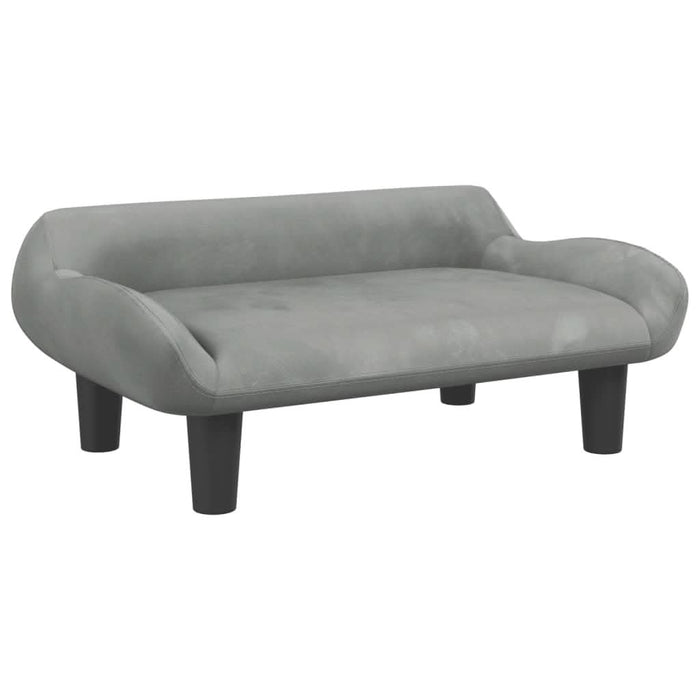 Canapea pentru copii, gri deschis, 70x40x24 cm, catifea - WALTI WALTI