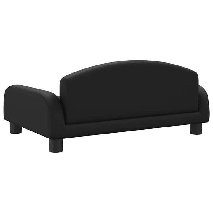 Canapea pentru copii, negru, 70x45x30 cm, piele ecologică - WALTI WALTI