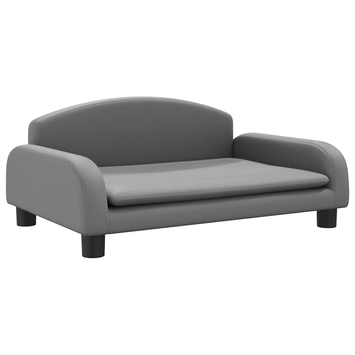 Canapea pentru copii, gri, 70x45x30 cm, piele ecologică - WALTI WALTI